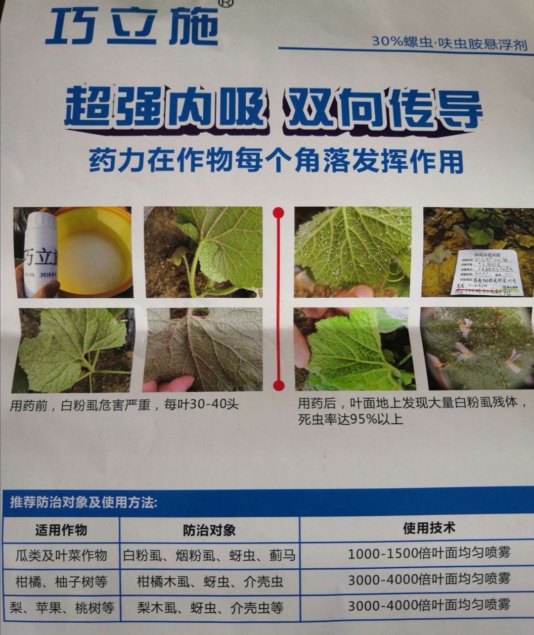 盈辉巧立施30%螺虫呋虫胺100克烟粉虱蓟马蚜虫木虱介壳虫