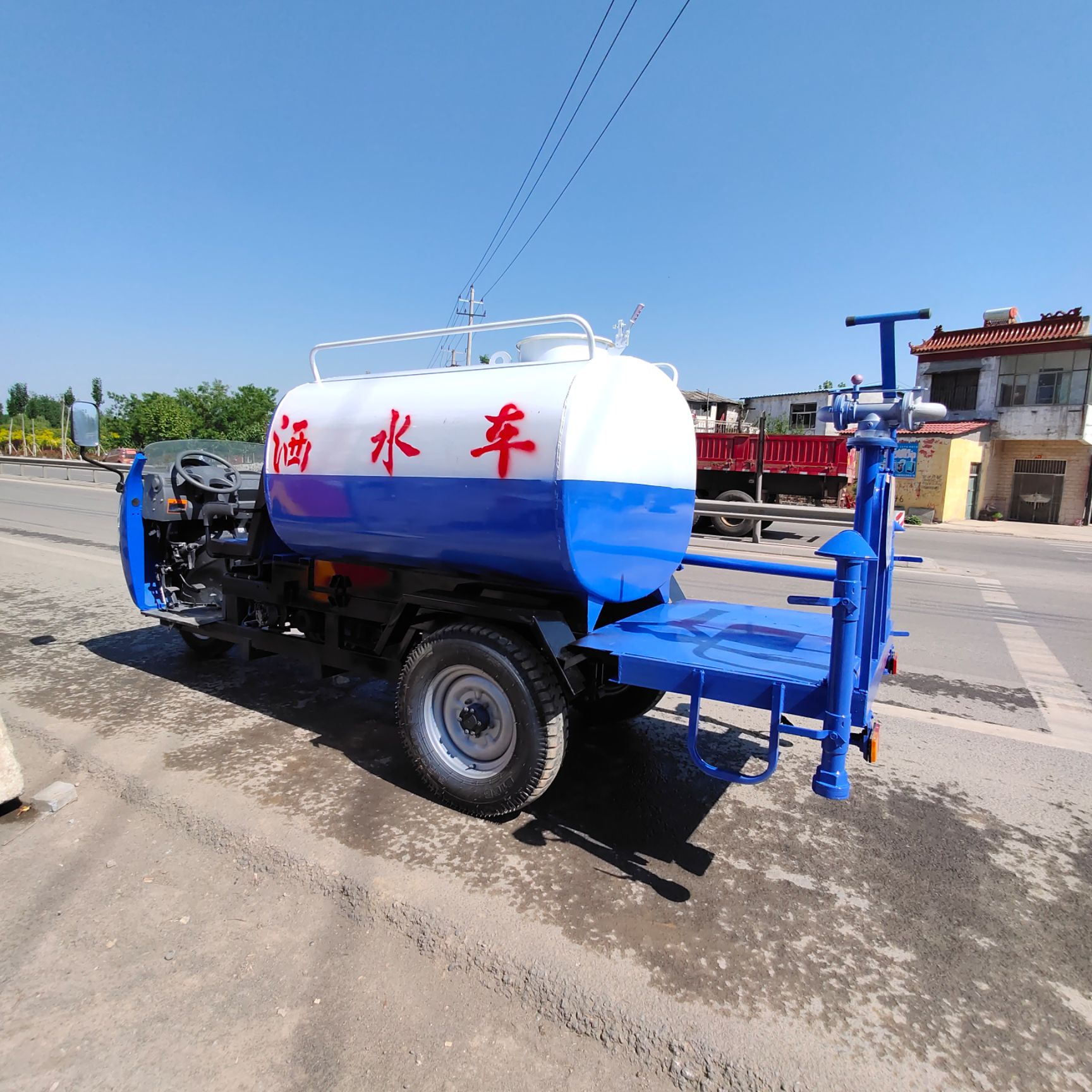 福田五征时风柴油三轮洒水车雾炮洒水车2方3方高低速