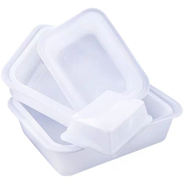 塑料包装盒 长方形塑料盒白色保鲜盒收纳盒无盖厨房加厚食品盒