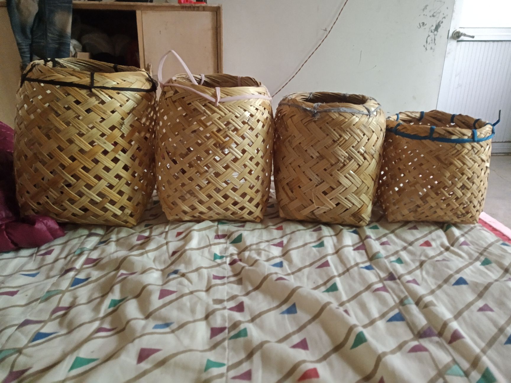 编织篮 手工编织芦苇篓
