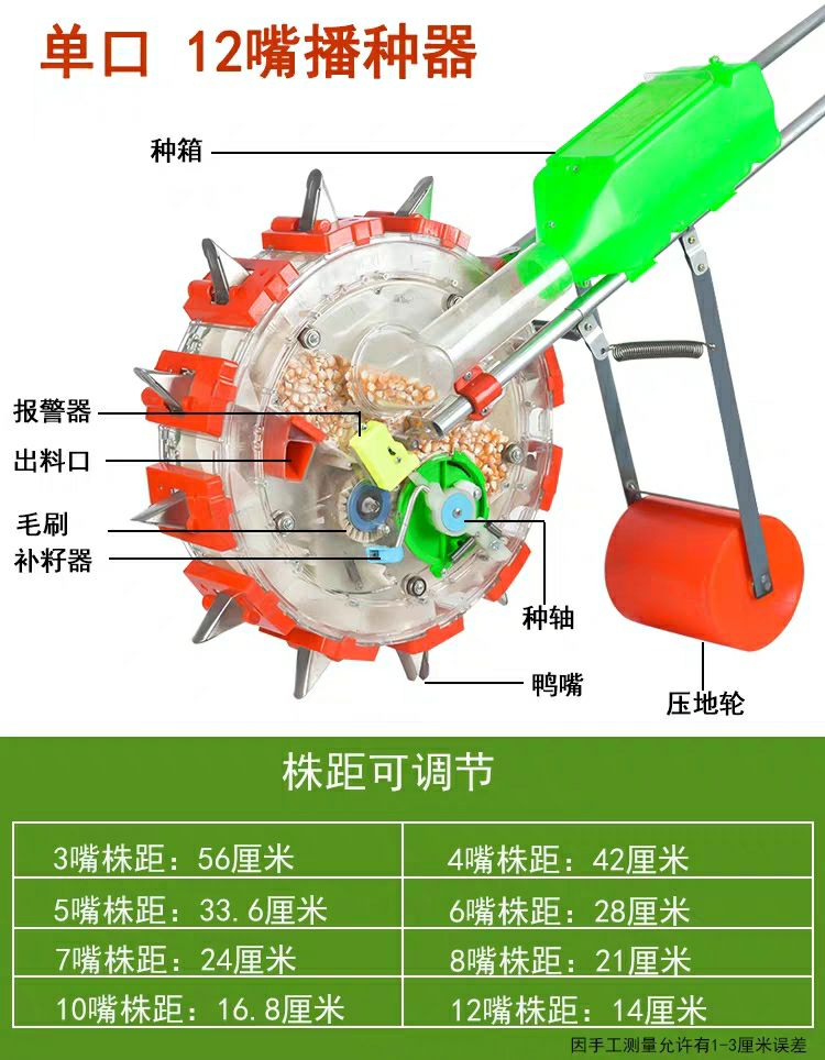 播种机手推式滚轮播种机器花生玉米大豆蔬菜种多功能点播机精