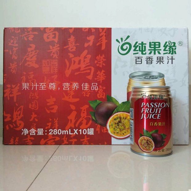 广东特产纯果缘原浆西番莲果汁饮料 饮品浓缩百香果汁20