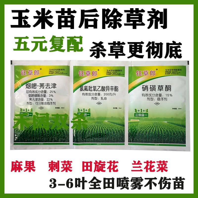 玉米除草剂 玉米地苗后专用除草剂安全不伤苗烟嘧磺隆莠去津农药