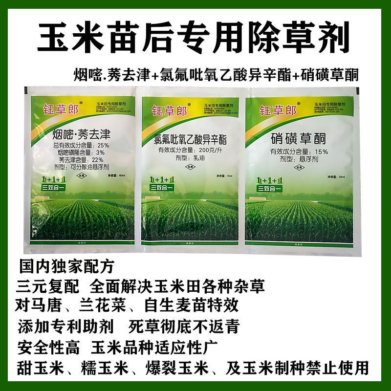 玉米除草剂 玉米地苗后专用除草剂安全不伤苗烟嘧磺隆莠去津农药