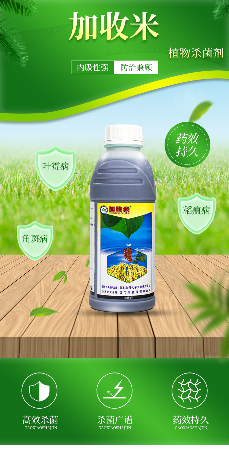 日本北兴 加收米 2%春雷霉素 番茄黄瓜水稻 叶霉病角斑病稻