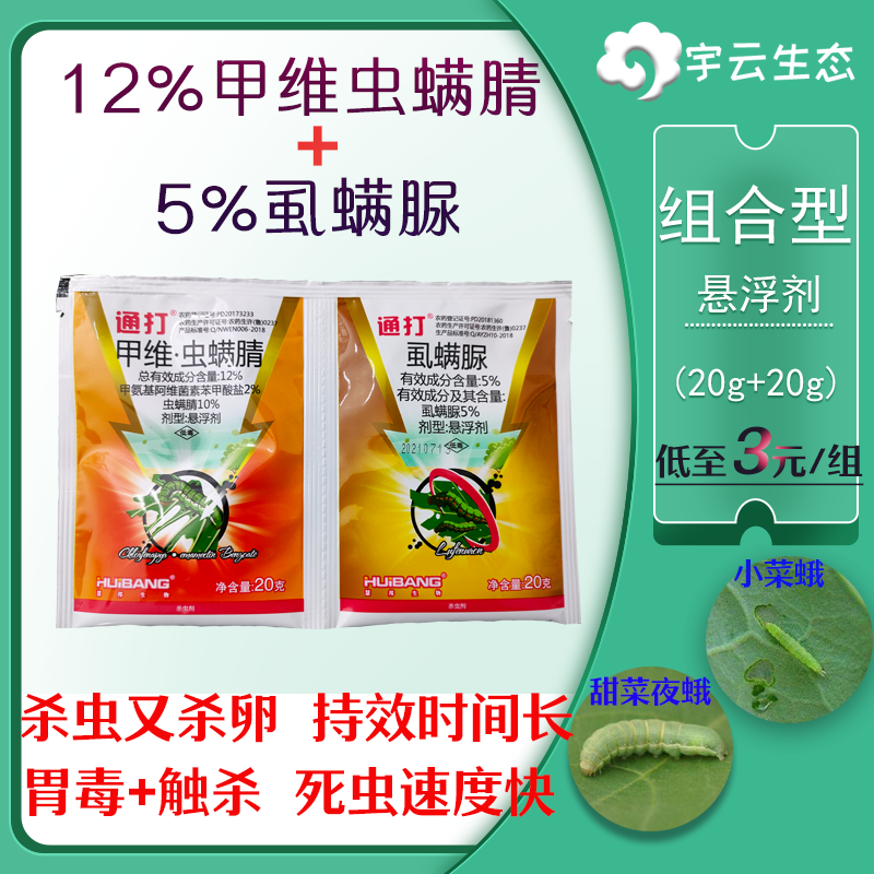 抗性肉虫杀虫剂 甲维虫螨腈 虱螨脲 吊丝虫 小菜蛾 斜纹夜蛾 3.