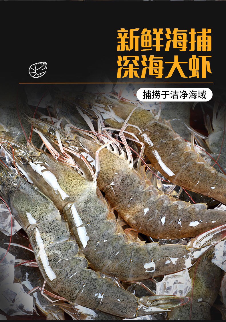 冻海虾 海捕大虾4斤超大虾鲜活冻虾海鲜水产基围虾白虾青虾包邮