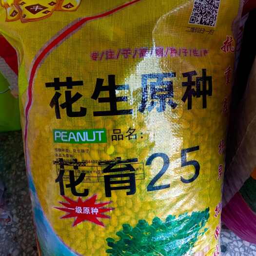 郑州花育25花生种子：手工剥果一级原种高油酸大果（熟期133天）