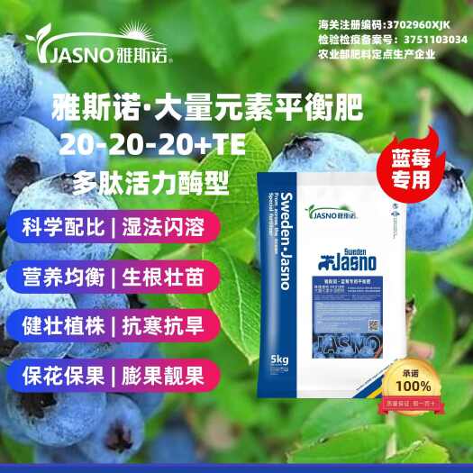 郑州雅斯诺平衡型20-20-20蓝莓专用ph水溶后4.5～5.5