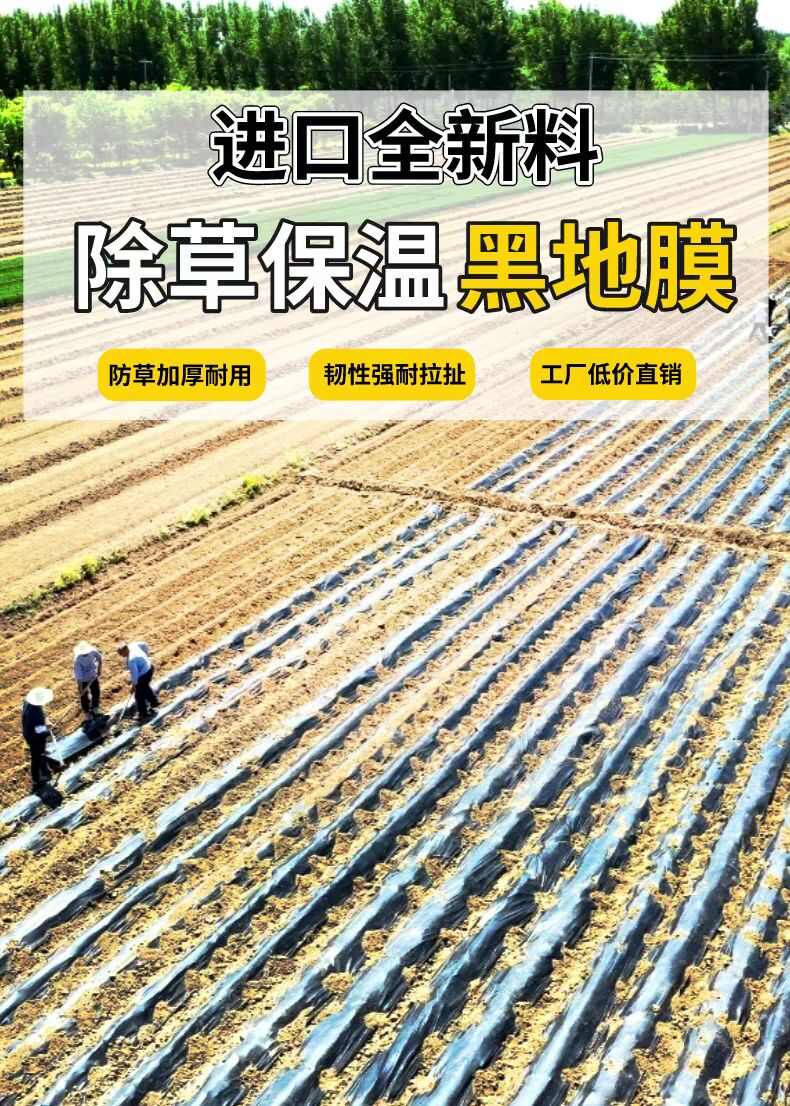 喜冠牌黑地膜5公斤/卷可定制10公斤卷防草保湿4个月使用寿命