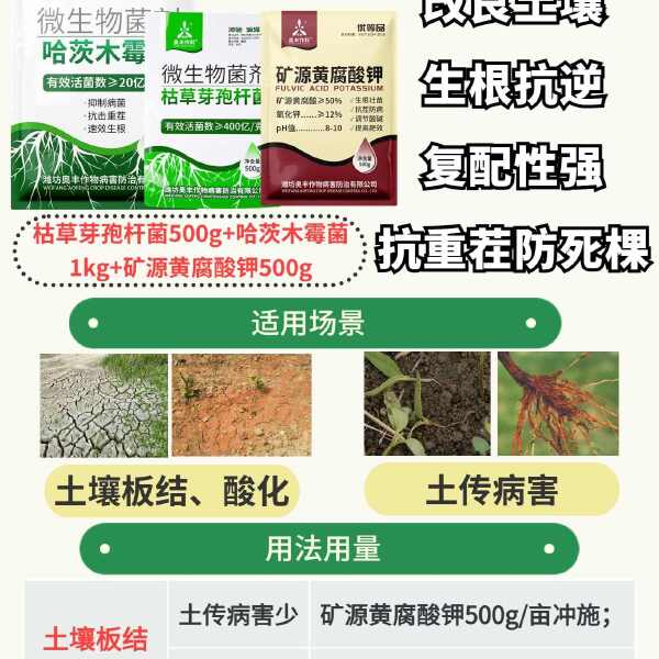 枯草芽孢杆菌微生物菌剂生根壮苗抗重茬防死棵根腐病枯萎病改土