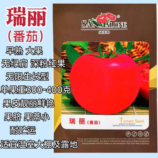 沭阳县瑞丽西红柿种子深粉红大果沙瓤无绿肩高产抗病耐寒蕃茄盆栽蔬菜种