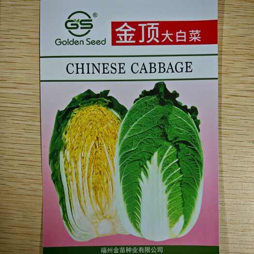 莱阳市金顶黄心白菜种子，叶片合抱，外叶深绿色，内叶黄色