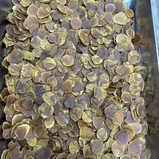 无糖高丽参片，圆片足干，菊花纹特明显，5年高丽参切片