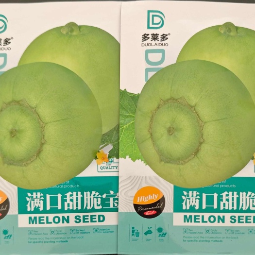 夏邑县脆甜宝日本甜宝甜瓜种子果皮浅绿色果型圆形肉质脆爽香甜可口