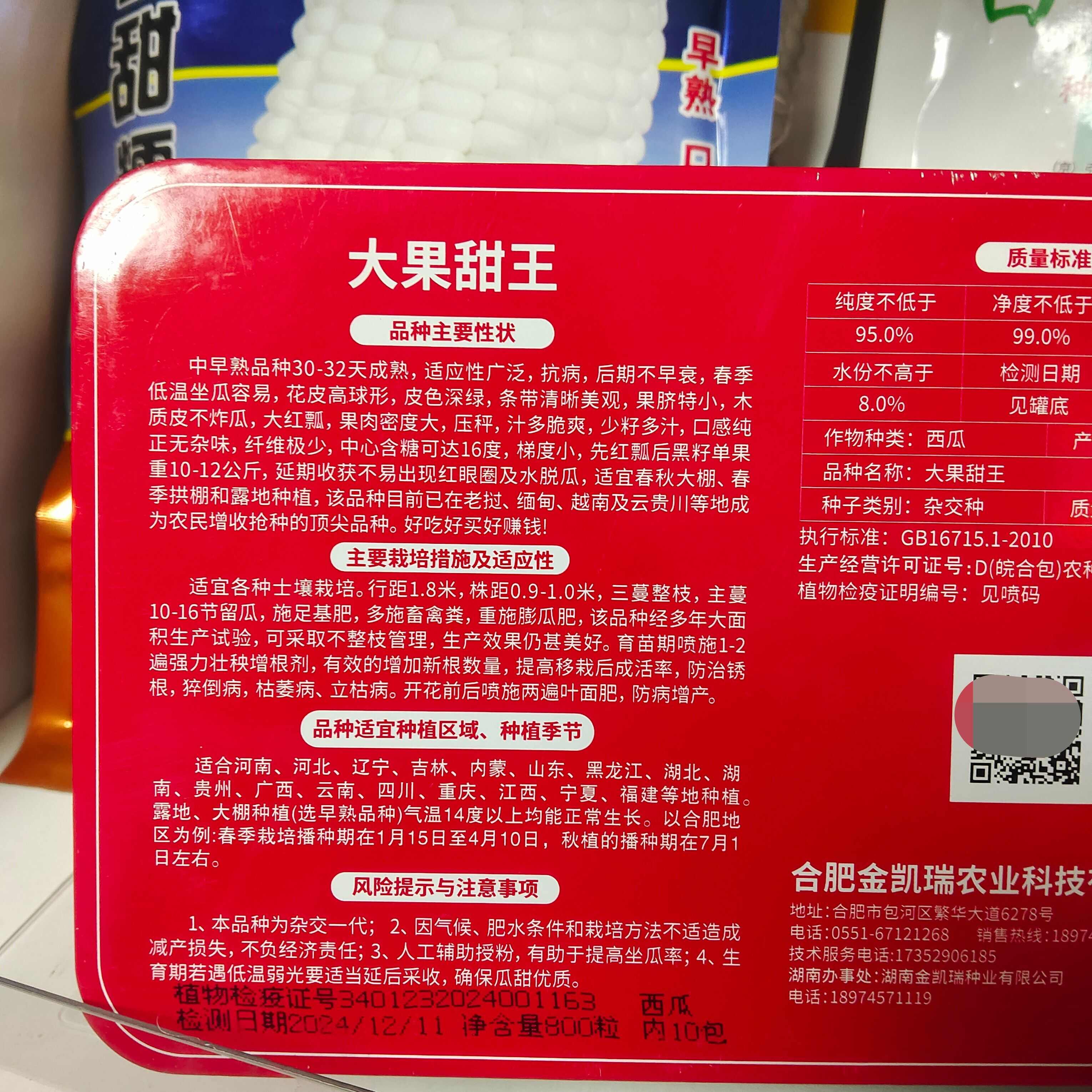金凯瑞大果甜王西瓜种子中早熟大果西瓜种子