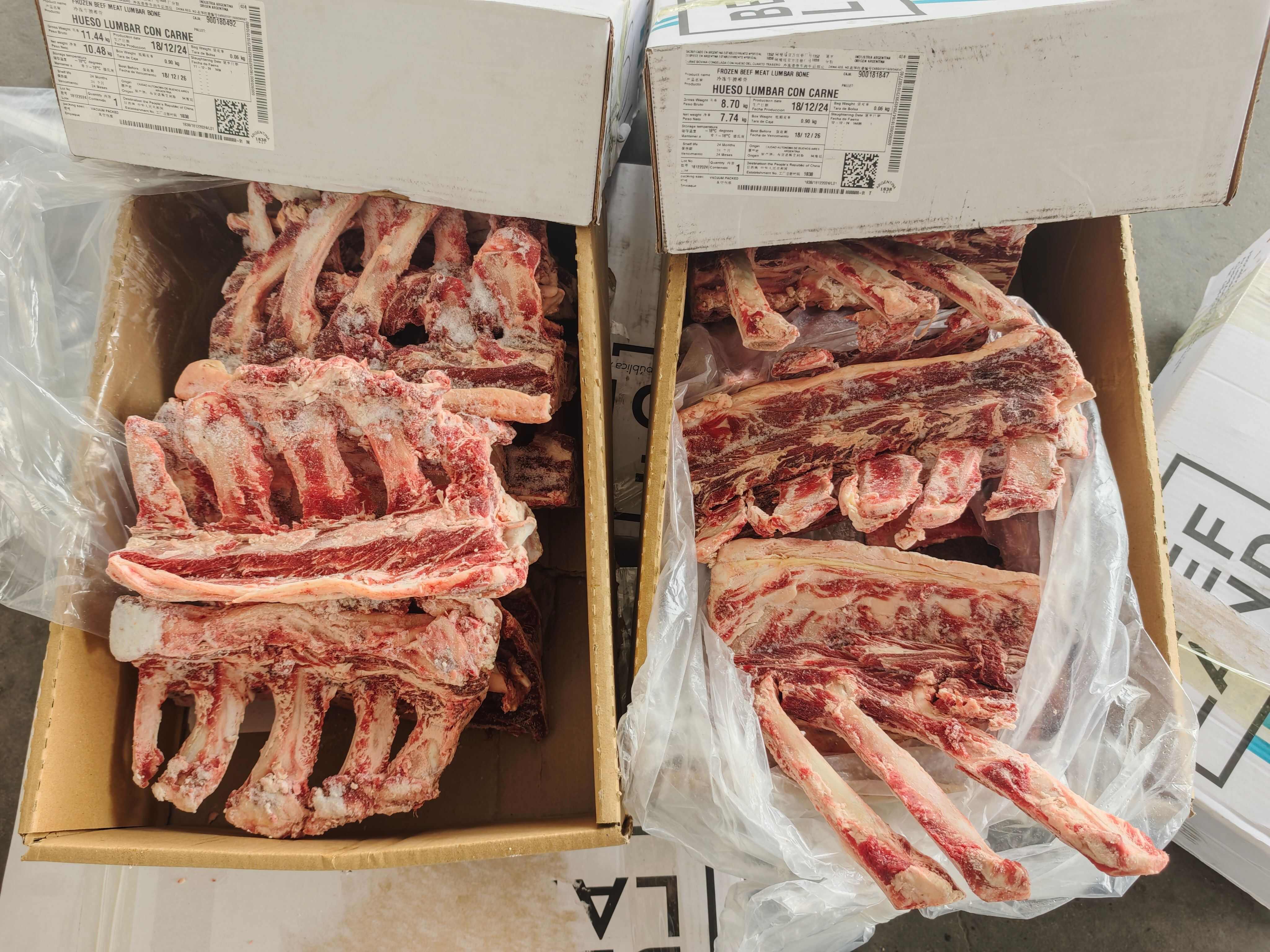 阿根廷腰椎骨牛杂骨电商专用好货价格便宜，全国批发适合牛骨大汤