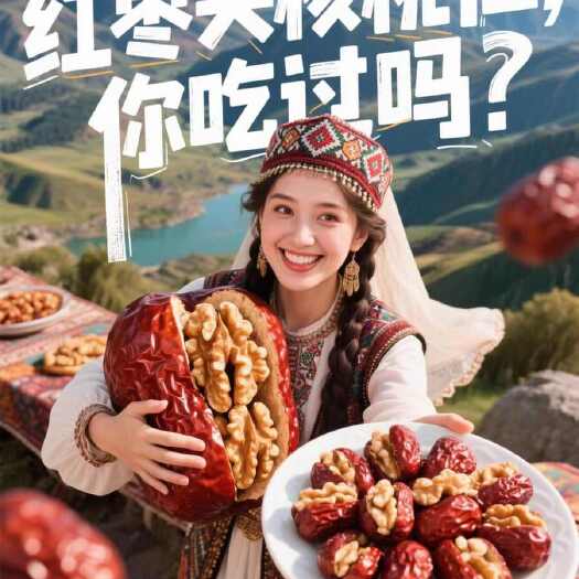 枣夹核桃新疆特产新疆大红枣夹心仁派旗舰店孕妇单独包装大个坚果