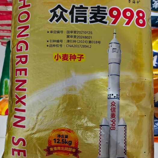 宿迁众信麦998小麦种子 国审小麦品种半冬性抗倒小麦种子