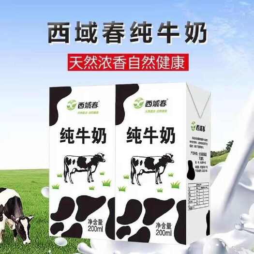 新疆西域春纯牛奶礼盒装200ml*20盒黑砖牛奶老人儿童喝