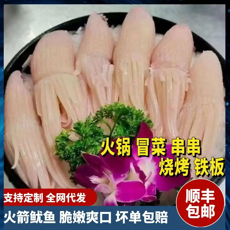 火箭鱿鱼商用鱿鱼须火锅冒菜串串烧烤铁板烧冷冻生鲜食材水发鱿鱼
