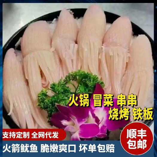 火箭鱿鱼商用鱿鱼须火锅冒菜串串烧烤铁板烧冷冻生鲜食材水发鱿鱼