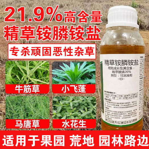 淮安21.9％精草铵膦铵盐高浓度除草剂果园荒地斩草除根药正品批发