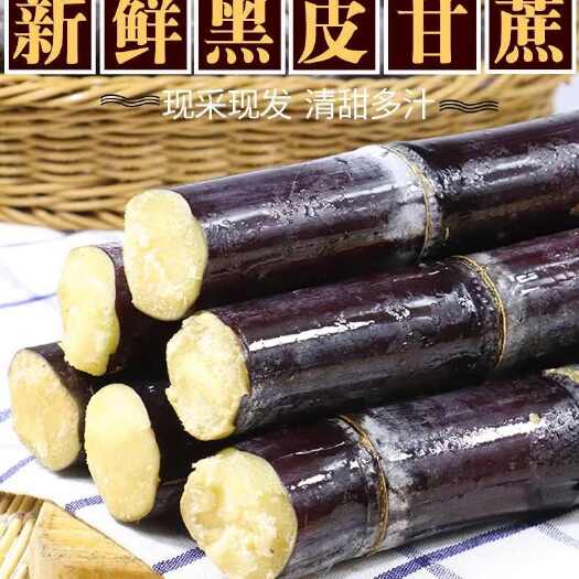 上林县精选中段广西黑皮甘蔗新鲜超甜整根甜杆现砍中段【送剥皮工具】