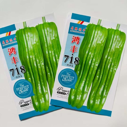 辣椒种子鸿丰718早熟薄皮泡椒大果辣椒种子亩载1800株左右