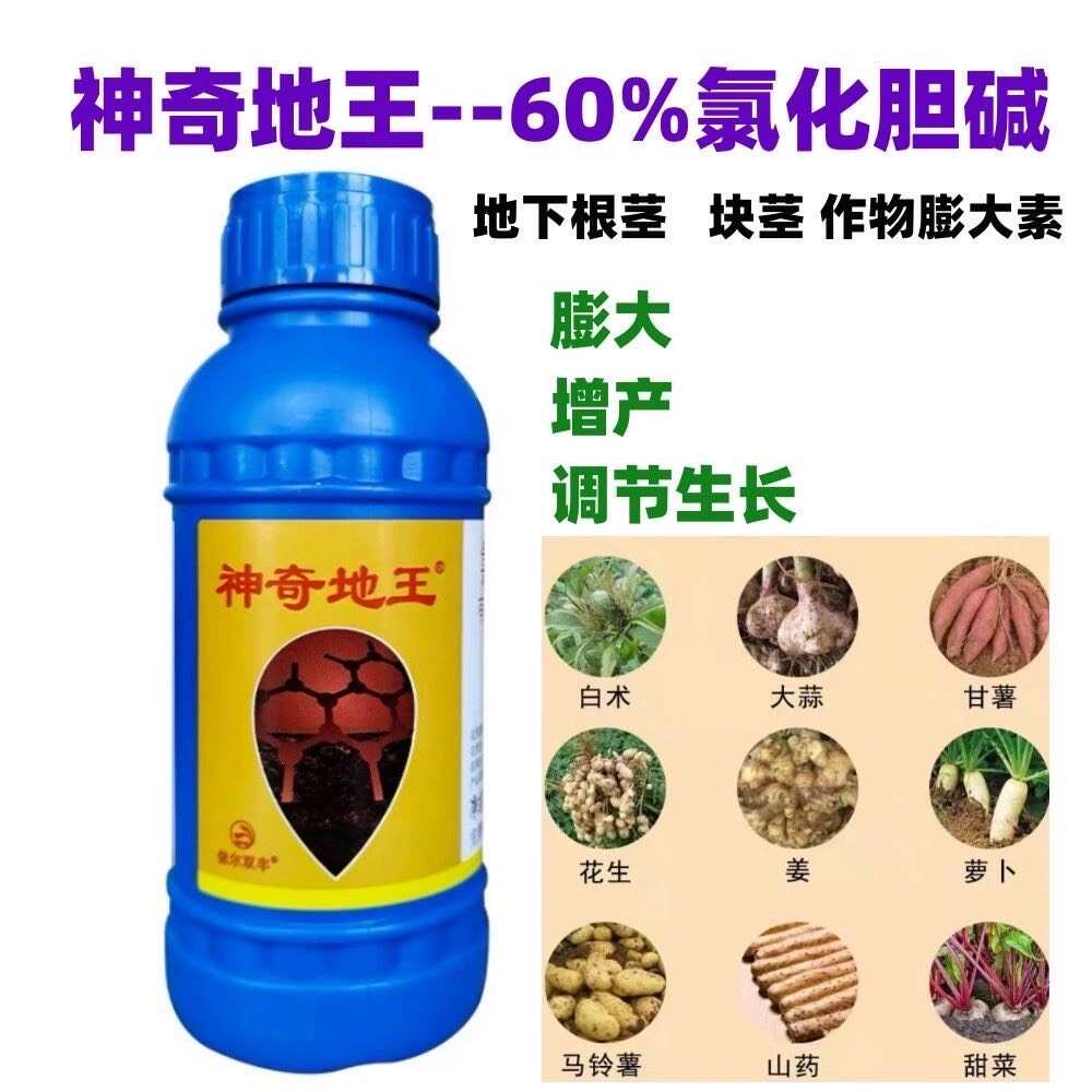 神奇地王60%氯化胆碱山药花生小麦红薯根茎膨大农药生长调节剂