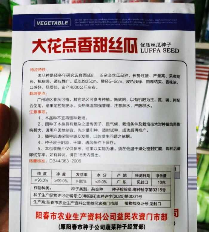 早熟丝瓜种子鹤小花丝瓜种子 大花点香甜丝瓜种子