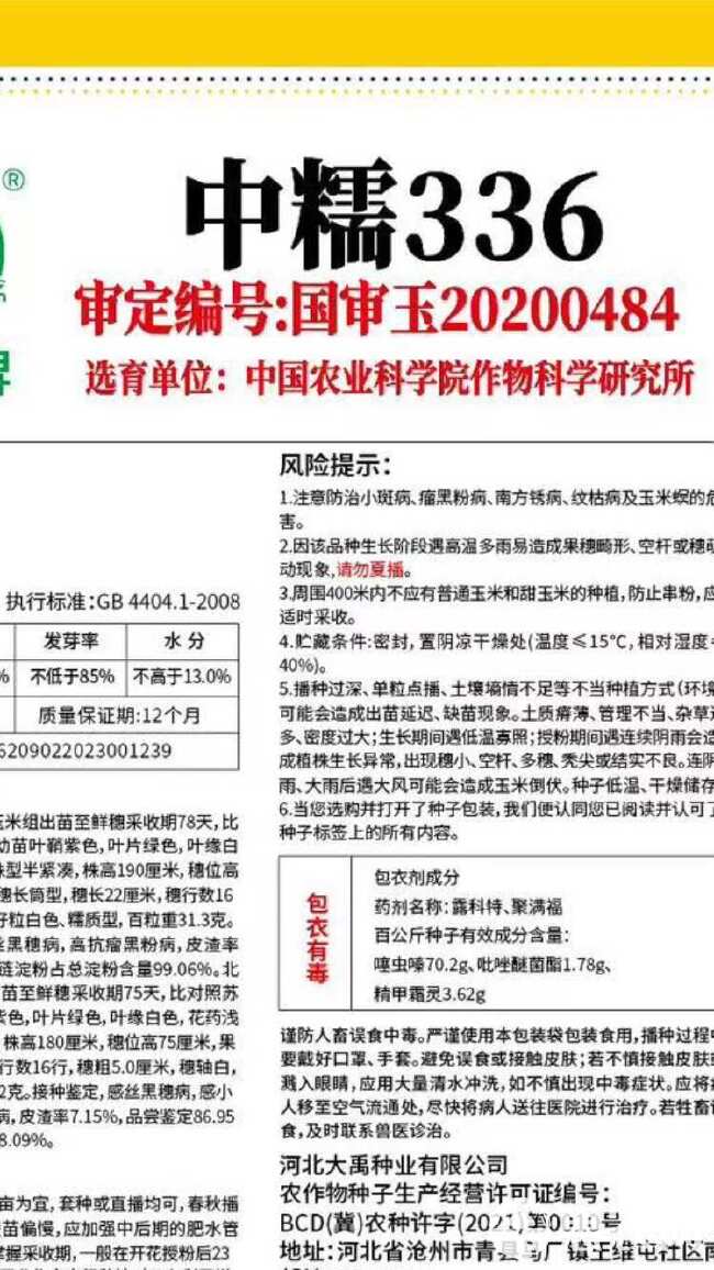 中国农业科学院培育：中糯330、中糯336白糯玉米，又甜又糯