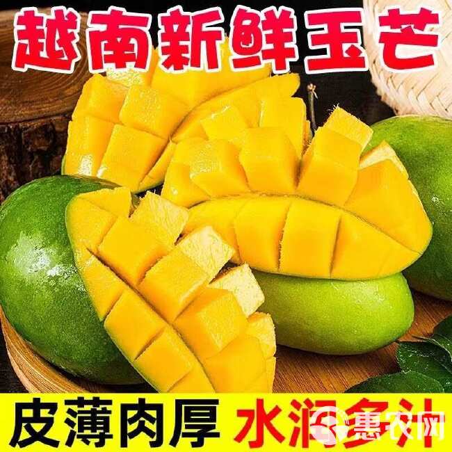 越南玉芒果香甜多汁甜心芒现摘当季新鲜水果1/3/5斤整箱批发