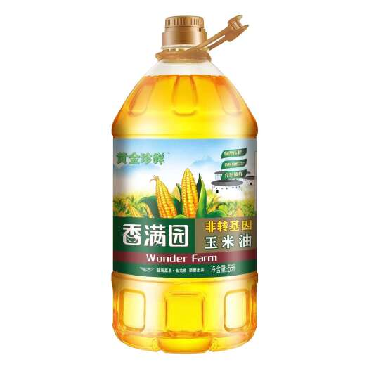 阜阳益海嘉里香满园黄金珍鲜非转基因压榨玉米油葵花籽油5L每件4桶