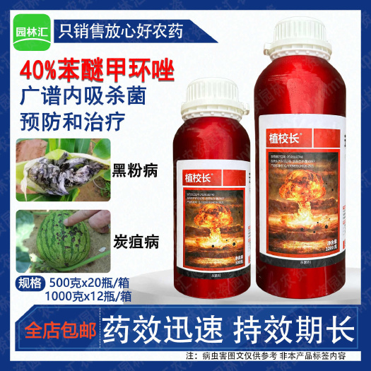 广州植校长40%苯醚甲环唑杀菌剂 西瓜炭疽病玉米黑粉病农药高含量