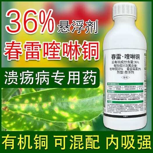 省历气36%春雷喹啉铜柑橘溃疡病专用药农用有机铜杀菌剂正品农