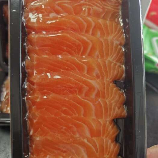 烟台国产三文鱼冰鲜三文鱼即食片 净重200克一盘  口感爽滑鲜美