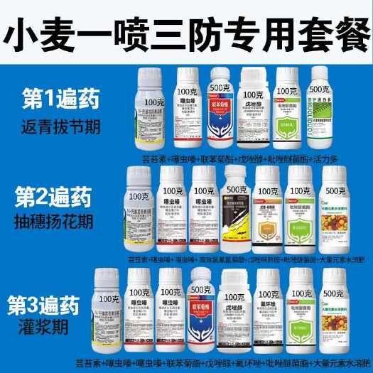 诸城市小麦套餐三遍药小麦套餐杀虫杀菌营养大包装一套十亩地