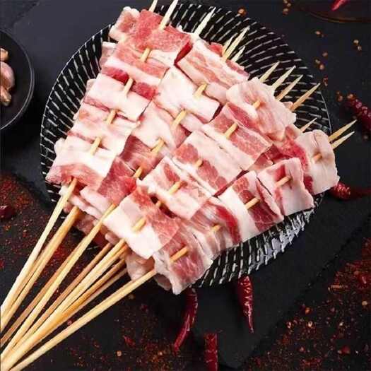 郑州五花肉串五花肉丁串五花肉条串大刀五花串烧烤串串批发