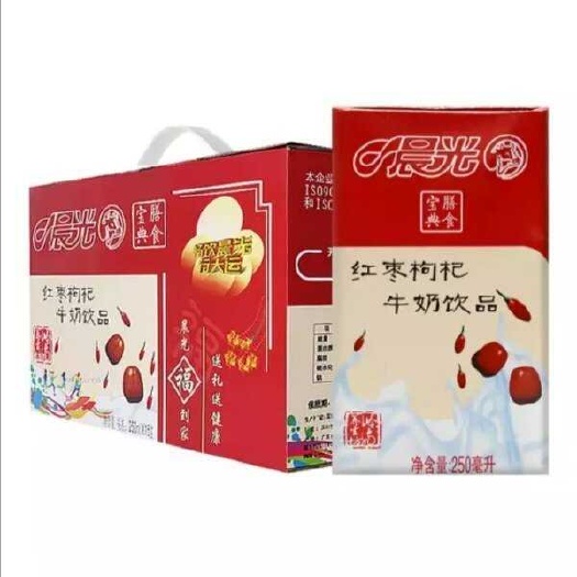 晨光红枣枸杞牛奶250ml*16盒/箱