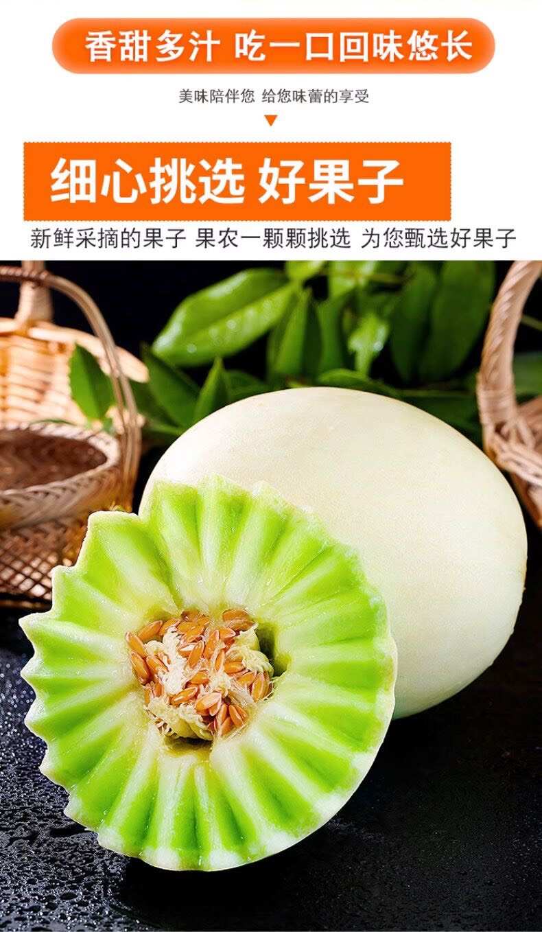 冰淇淋玉菇甜瓜4.5斤头茬新鲜现摘现发电商一件代发包邮