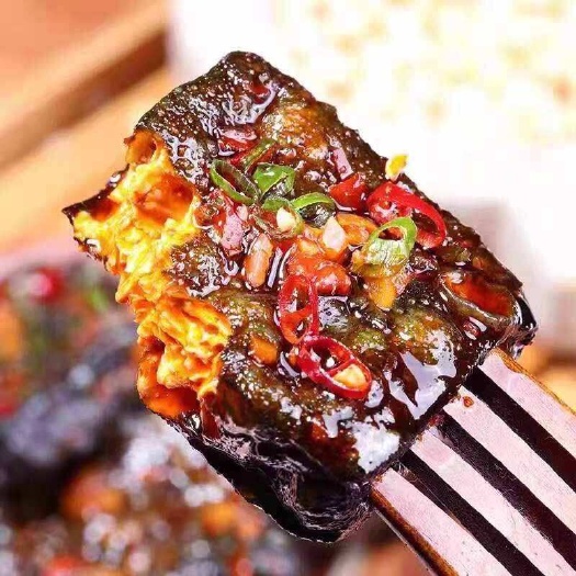 不用油炸的直接拌臭豆腐即零食黑色老长沙经典臭干子散装厂家几十