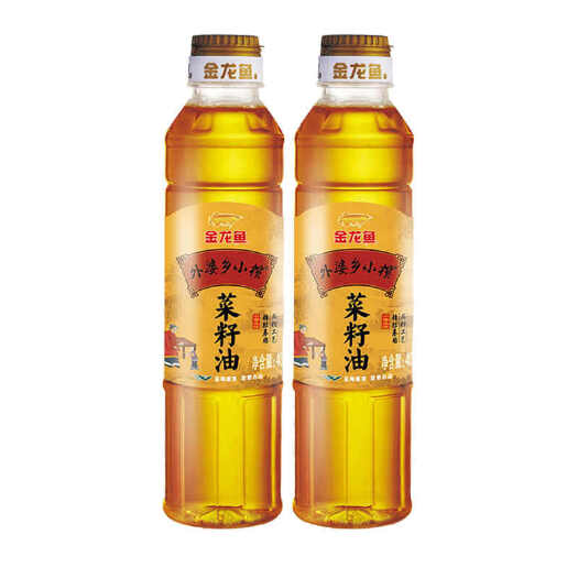 广州金龙鱼外婆乡小榨菜籽油400ml+60ml压榨非转基因菜籽油
