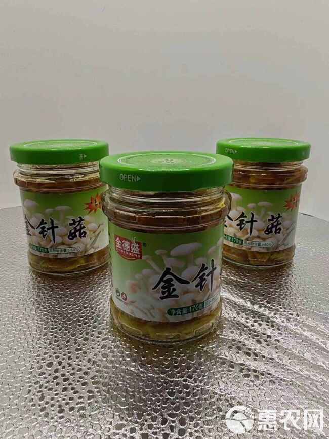 新款休闲红油五香金针菇瓶装即食金针菇网红下饭菜罐头菌类素食