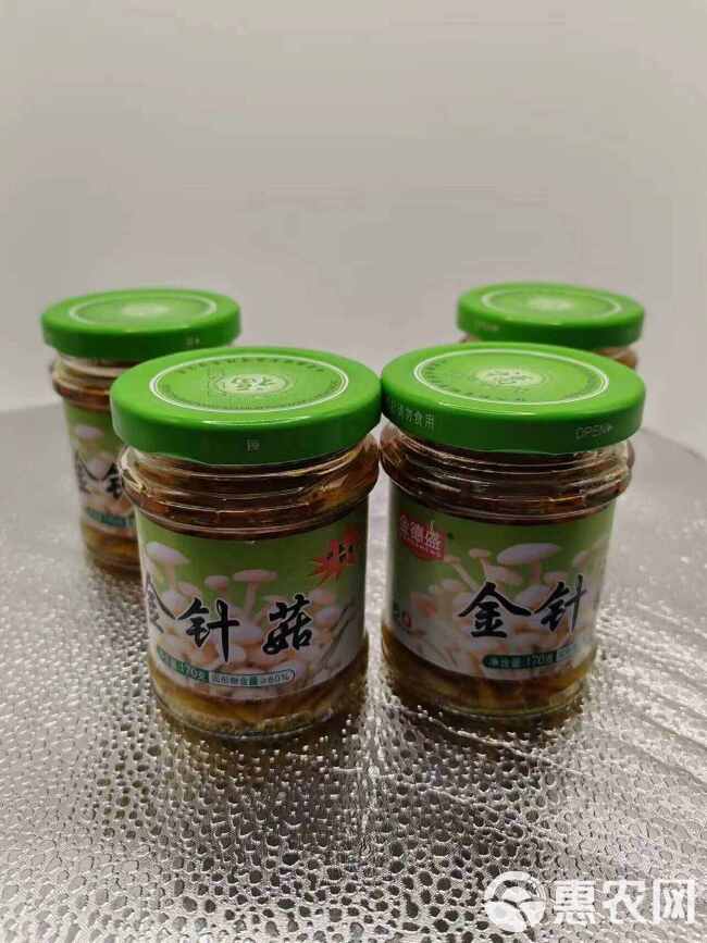 新款休闲红油五香金针菇瓶装即食金针菇网红下饭菜罐头菌类素食