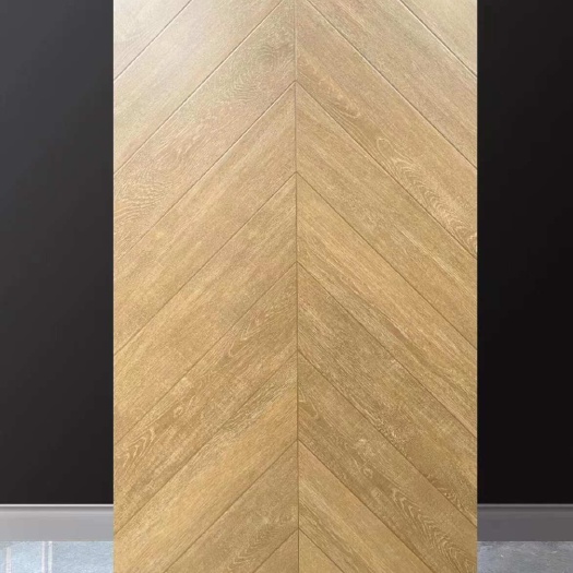 佛山罗浮威尔柔光天鹅绒鱼骨纹木纹瓷砖600x1200卧室客厅