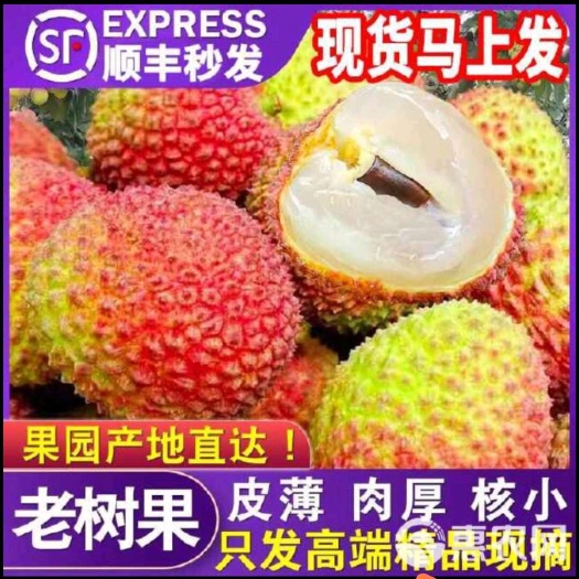 灵山县荔枝，荔枝妃子笑果，黑叶，贵味，白糖罂，等等各种水果供应