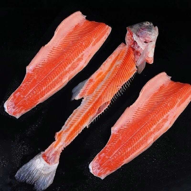 国产冰鲜三文鱼鱼柳 去骨去次 自助餐用 可按要求加工