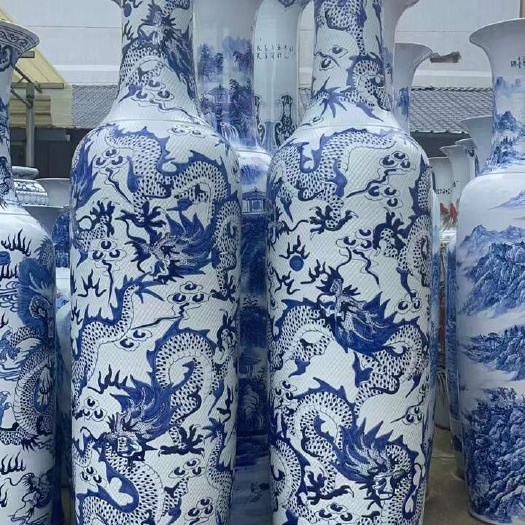景德镇手绘陶瓷花瓶1.2米可定制
