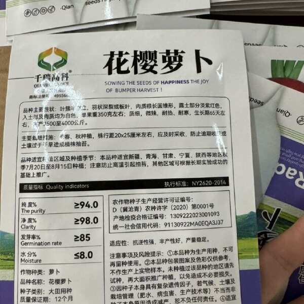 花樱水萝卜种子粉红甜脆水果萝卜种子春秋季庭院阳台四季蔬菜种子